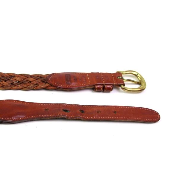 Coach 3850 WOVEN BROWN REAL LEATHER 1"Wd CASUAL DRESS MEN'S BELT Sz 36/90 (*17 - Picture 13 of 13